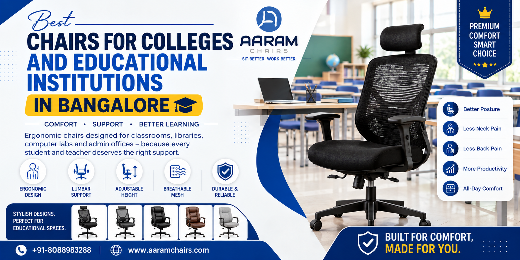 Best Chairs for Colleges and Educational Institutions in Bangalore